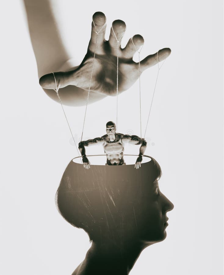 Marionetta nella testa umana fotografia stock libera da diritti