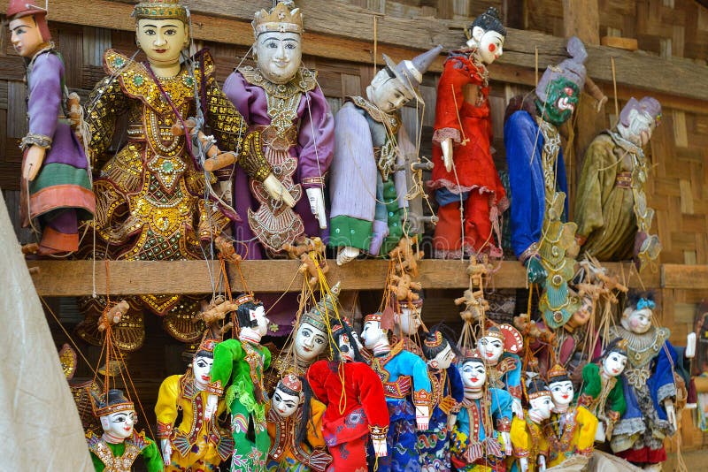 Marionettenandenken, Myanmar stockbilder Marionettenandenken, Myanmar stockbilder