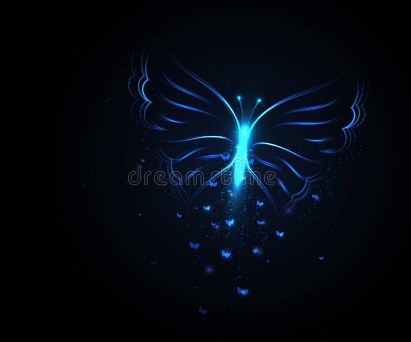 Butterfly from light particles. Vector illustration. Butterfly from light particles. Vector illustration