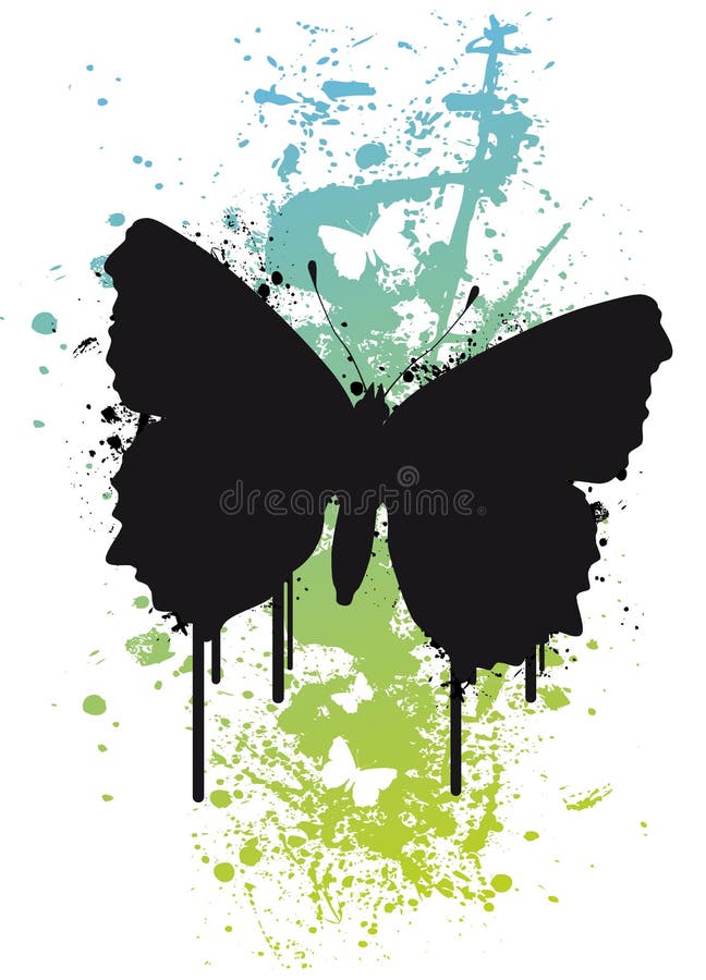 Butterfly on a splatter background Illustration. Butterfly on a splatter background Illustration
