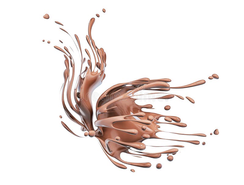 Mariposa hecha de salpicar el fondo abstracto del chocolate, representación 3d stock de ilustración Mariposa hecha de salpicar el fondo abstracto del chocolate, representación 3d stock de ilustración
