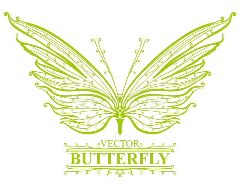 Mariposa verde. ilustración del vector Mariposa verde. ilustración del vector