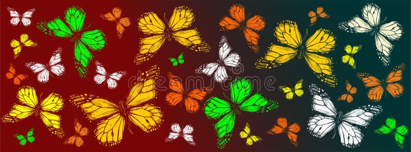 Mariposas Coloreadas Volando En La Portada De Facebook De Fondo De Color  Stock de ilustración - Ilustración de colores, mariposas: 181083518