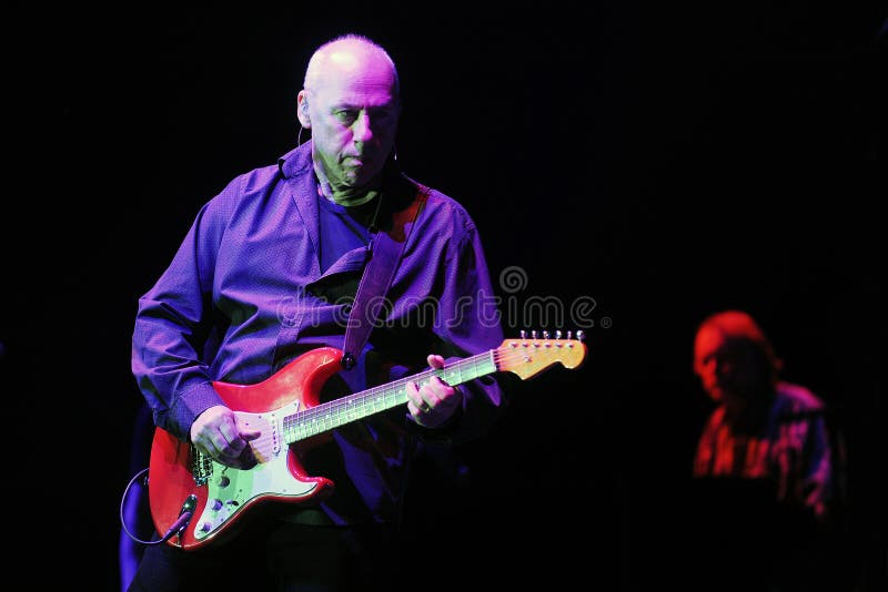 Famous british guitarist Mark Knopfler during his performance in Prague, May 7, 2013