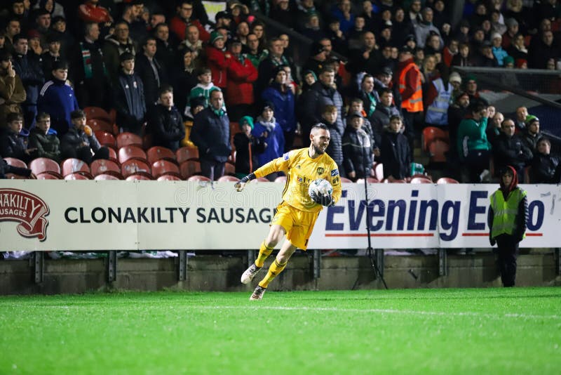 Mark McNulty en la liga del partido Cork City FC de primero ministro Division de Irlanda contra Derry City FC imagen de archivo Mark McNulty en la liga del partido Cork City FC de primero ministro Division de Irlanda contra Derry City FC imagen de archivo