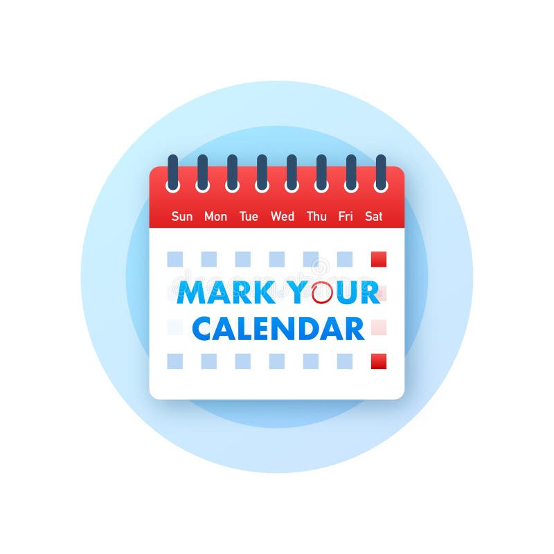 Mark Your Calendar for Landing Page Design. Calendar Reminder Stock