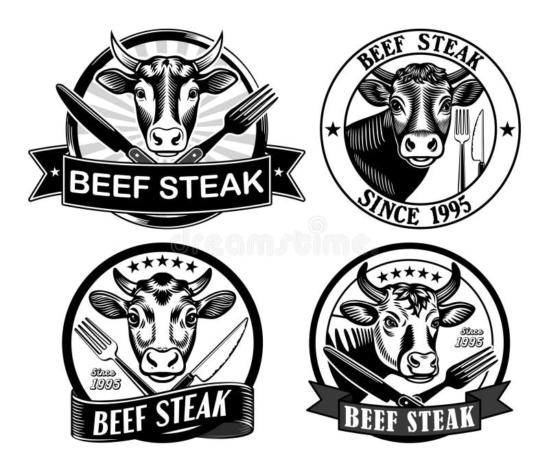 Markensatz für Rindersteak stock abbildung
