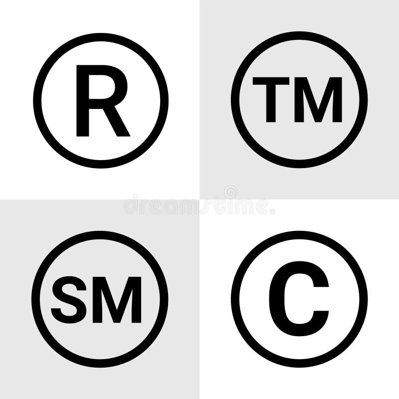 Markenzeichen. Markenzeichen-Kreis Symbol für geistiges Eigentum.
