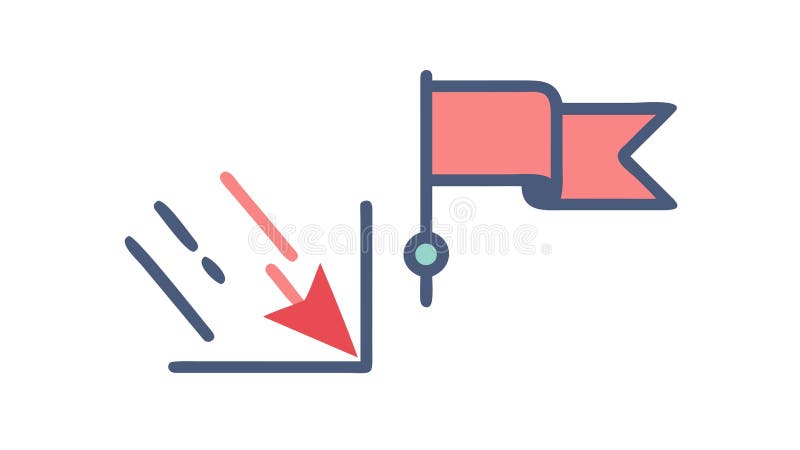 Marker Flag on Location Path Icon, vector design Generative AI stock illustration