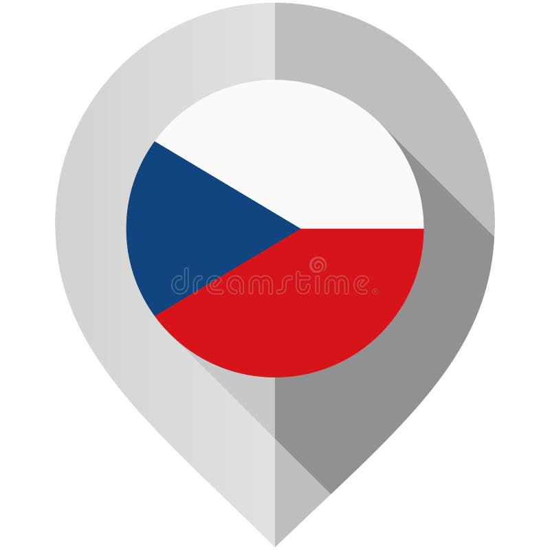 Marker with flag for map stock illustration