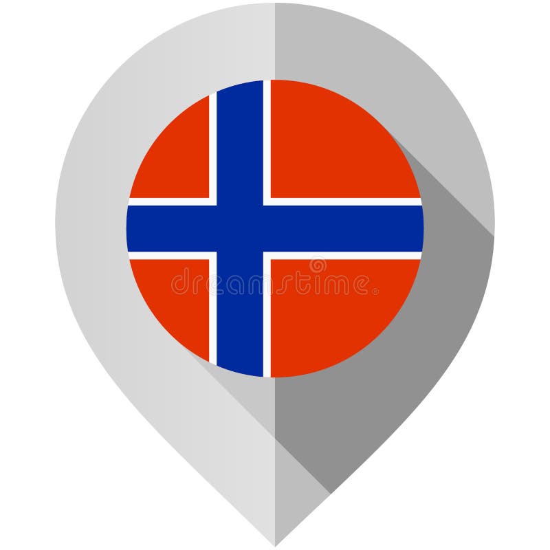 Marker with flag for map vector illustration