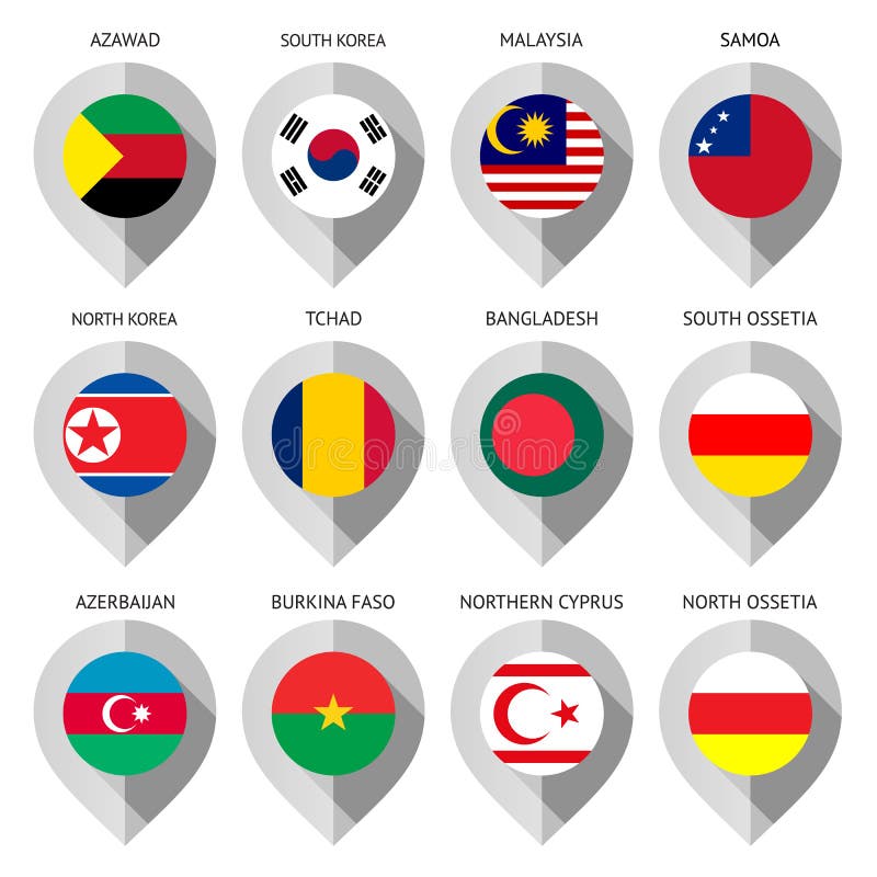 Marker from paper with flag for map royalty free illustration