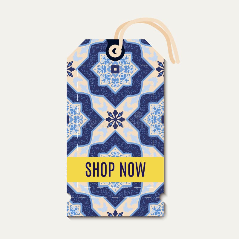 Markering met Portugese blauwe ornamentazulejos stock illustratie Markering met Portugese blauwe ornamentazulejos stock illustratie