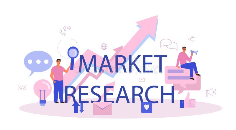 Market Research Header. Advertising and Marketing Concept Stock Vector ...