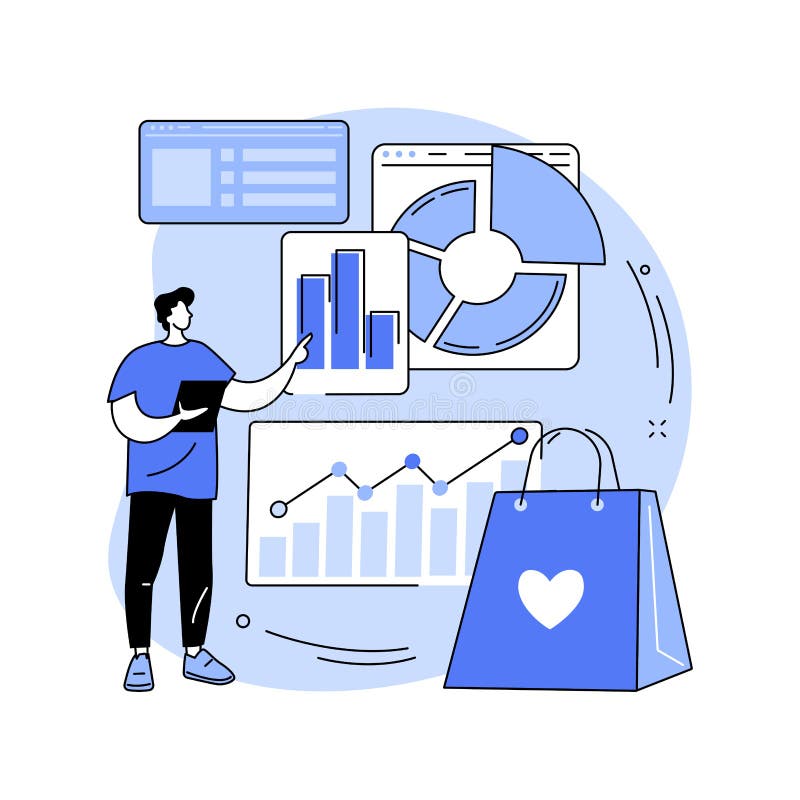 Market research studies abstract concept vector illustration royalty free illustration