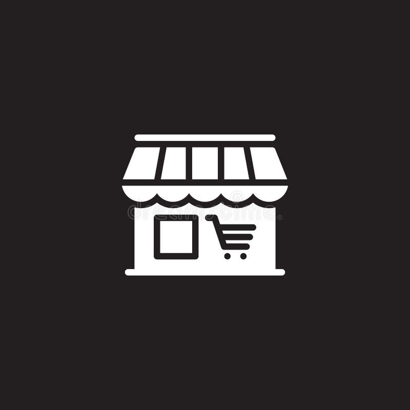 Market, shop icon vector, filled flat sign, solid white pictogram isolated on black. royalty free illustration Market, shop icon vector, filled flat sign, solid white pictogram isolated on black. royalty free illustration