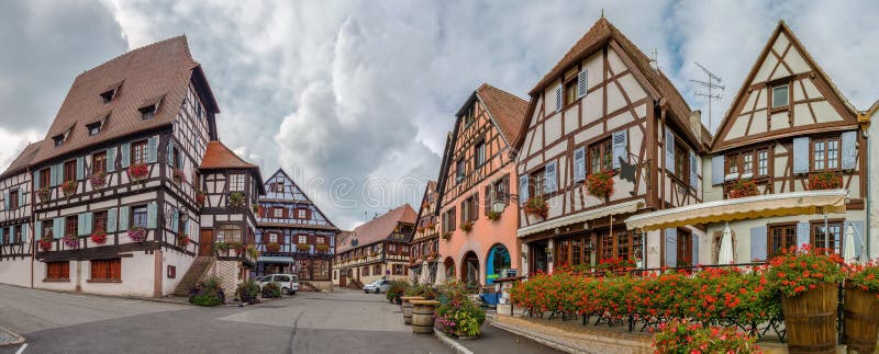 Market Square in Dambach-la-Ville, Alsace, France stock photography Market Square in Dambach-la-Ville, Alsace, France stock photography