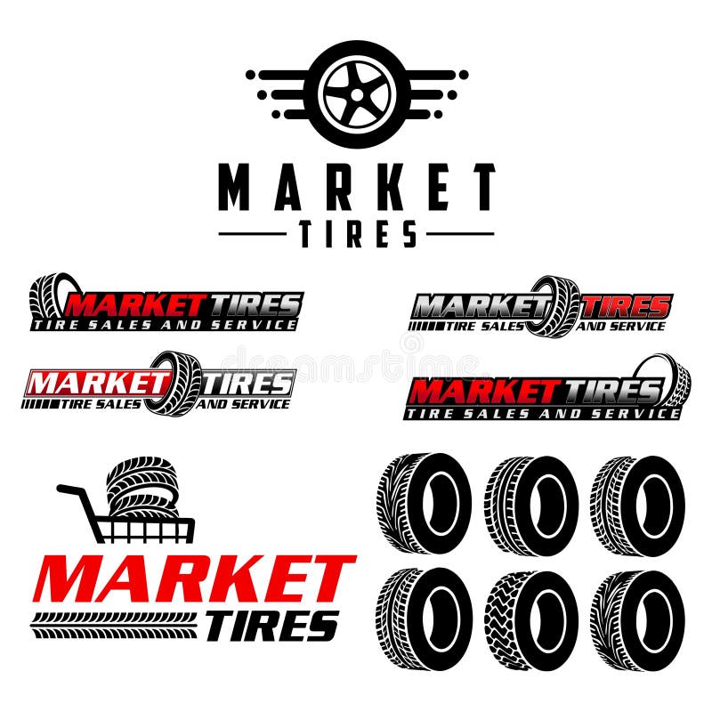 Market tires logo vector