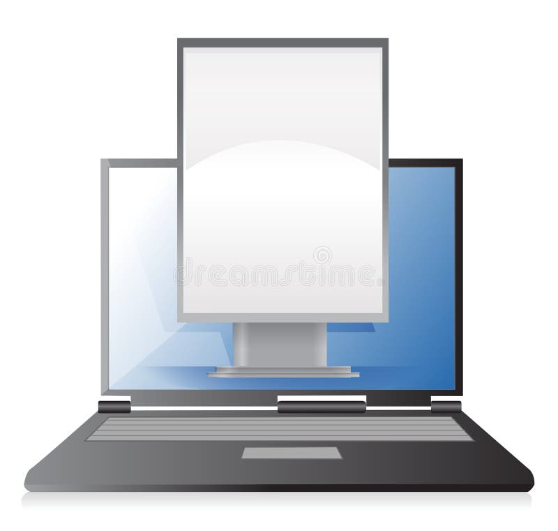 Marketing concept ad stand on laptop vector illustration