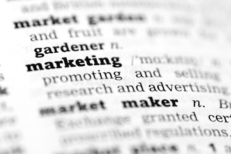 MarketingDictionary Definition Stock Image Image of text, marketing
