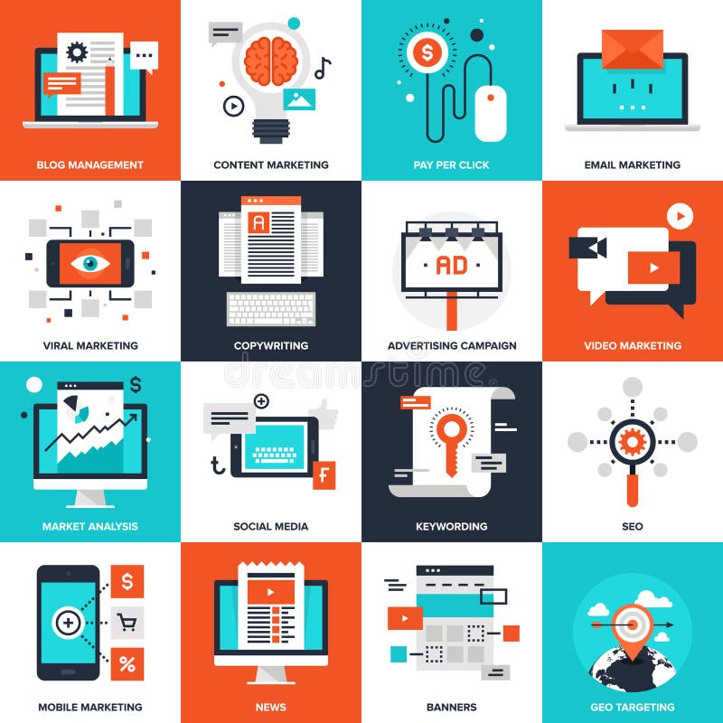 Marketing digital royalty free illustration