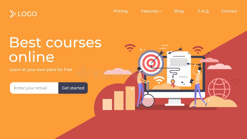 Marketing diploma flat tiny persons vector illustration landing page template design stock illustration Marketing diploma flat tiny persons vector illustration landing page template design stock illustration