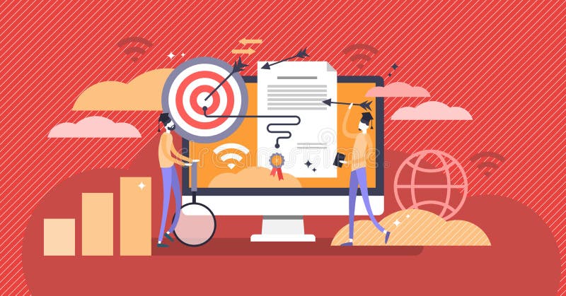 Marketing diploma and online learning concept vector illustration royalty free illustration Marketing diploma and online learning concept vector illustration royalty free illustration