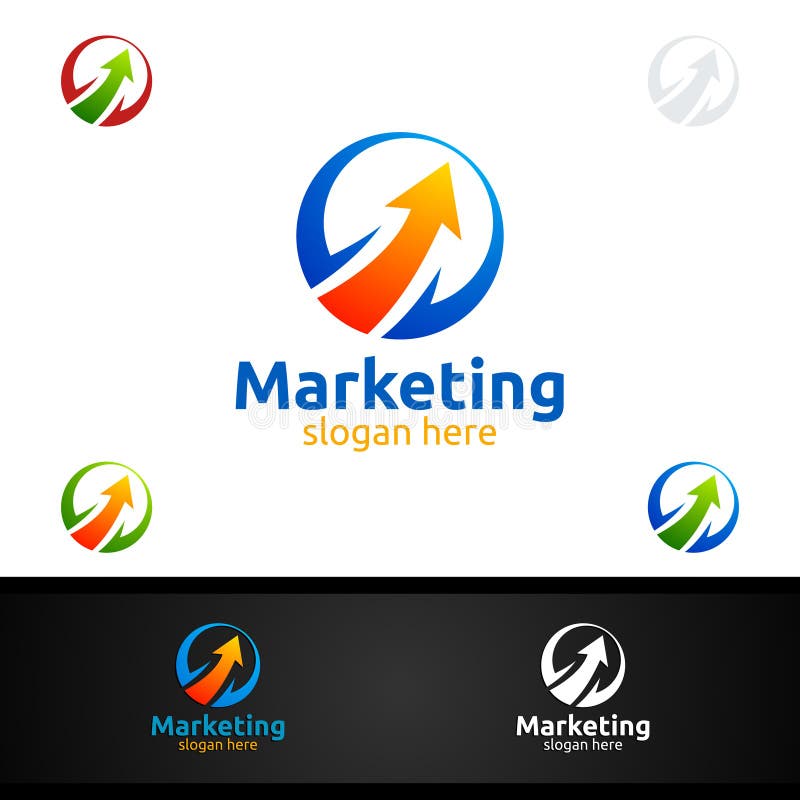 Marketing Financial Advisors Logo Design Template Icon Stock