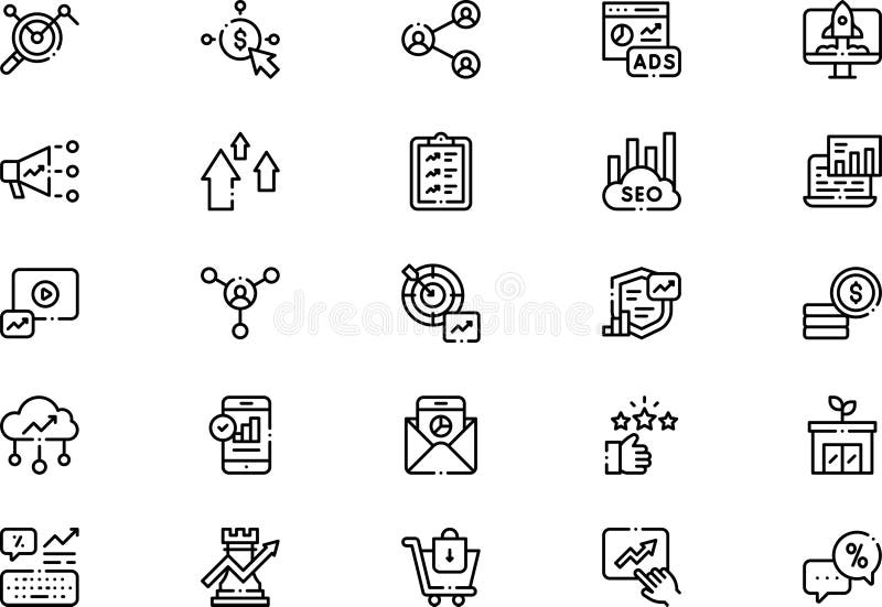Marketing Growth Icons Collection is a Vector Illustration with ...