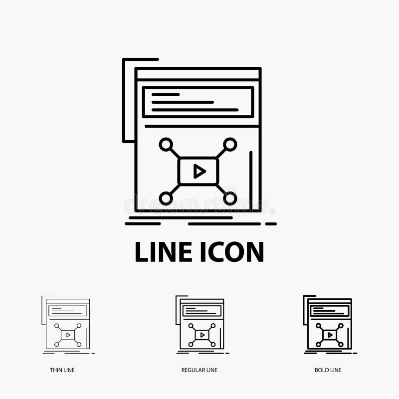 Marketing, page, video, web, website Icon in Thin, Regular and Bold Line Style. Vector illustration vector illustration Marketing, page, video, web, website Icon in Thin, Regular and Bold Line Style. Vector illustration vector illustration