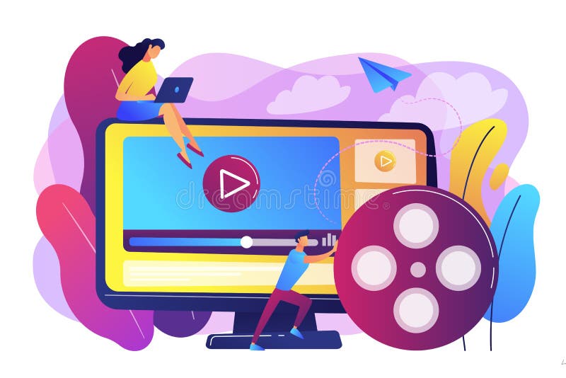 Video content marketing concept vector illustration. royalty free illustration Video content marketing concept vector illustration. royalty free illustration