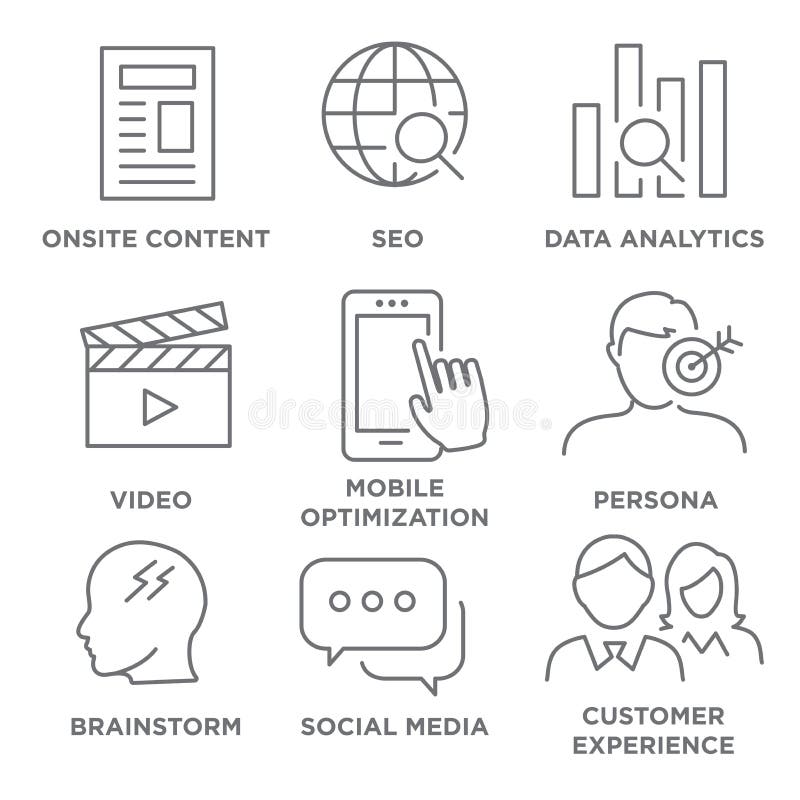 Marketing Strategy Icon Set stock illustration Marketing Strategy Icon Set stock illustration