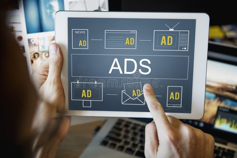 MARKETING-Werbungs-Einbrennen der Anzeigen-ADS Handelsconc