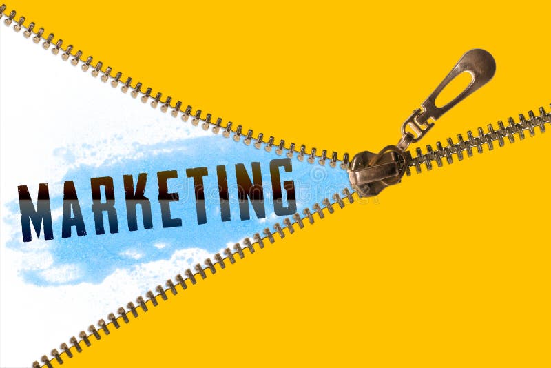 Marketing woord onder ritssluiting stock afbeeldingen Marketing woord onder ritssluiting stock afbeeldingen