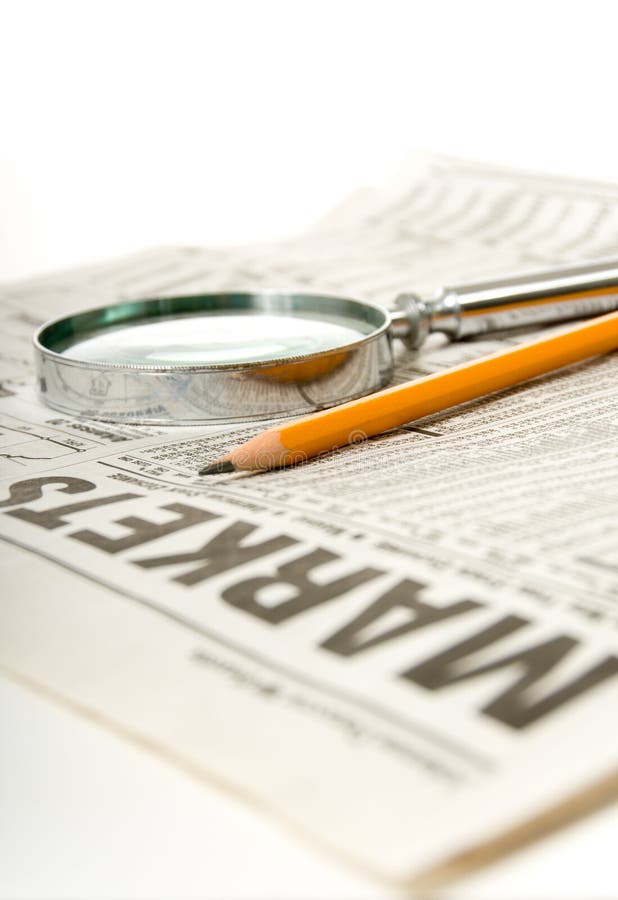 Newspaper Financial Section Stock Photo - Image of newspaper, drink