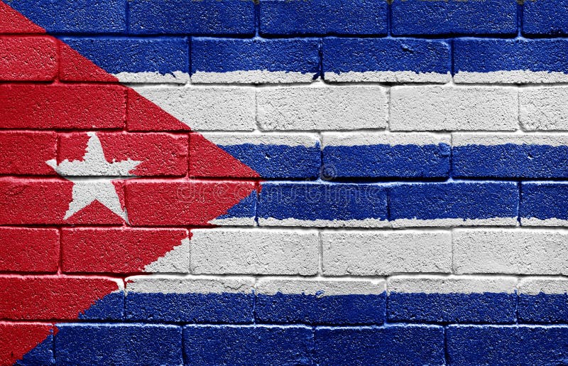 Flag of Cuba painted onto a grunge brick wall. Flag of Cuba painted onto a grunge brick wall