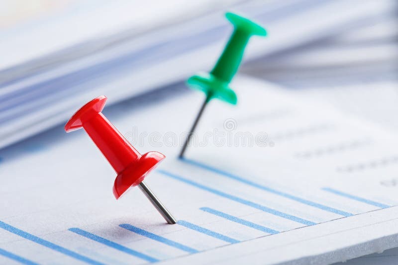Marking Financial Chart by Pins.Share Listing and Checking Financial