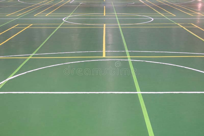 Markings on the Floor in the Gym Stock Photo Image of light, game