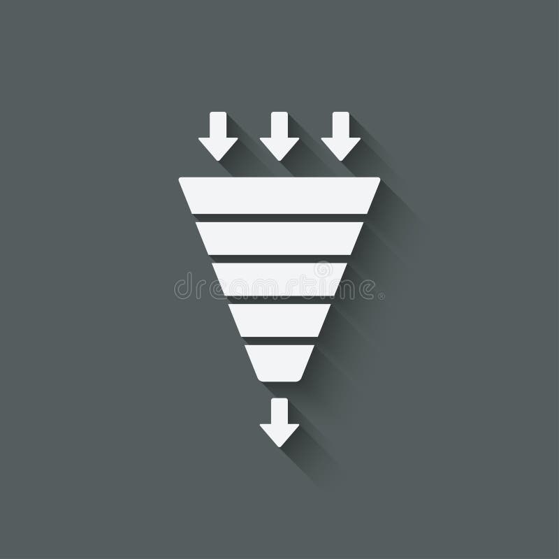 Marknadsföra trattsymbol royaltyfri illustrationer