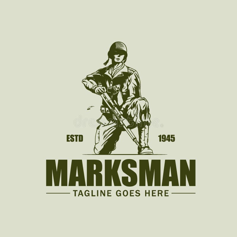 Marksman wektor symboli rocznika II wojny światowej ilustracja wektor