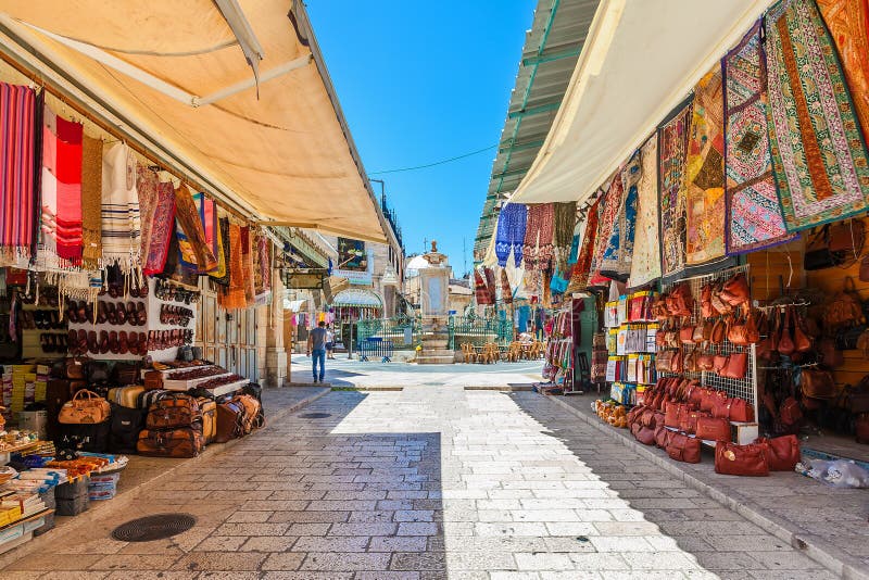 Markt in Oude Stad van Jeruzalem, Israël royalty-vrije stock fotografie Markt in Oude Stad van Jeruzalem, Israël royalty-vrije stock fotografie