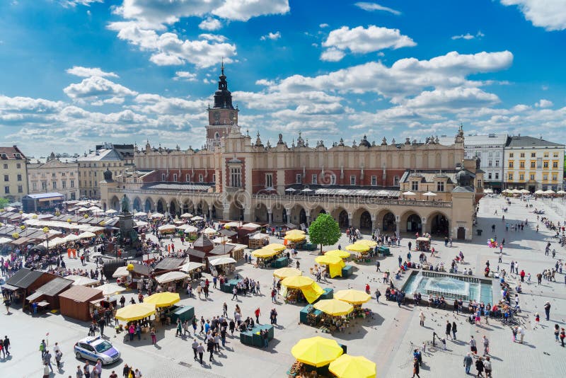 Marktplatz in Krakau, Polen stockfotografie Marktplatz in Krakau, Polen stockfotografie