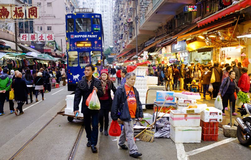 Marktstraße in Hong Kong stockfoto Marktstraße in Hong Kong stockfoto