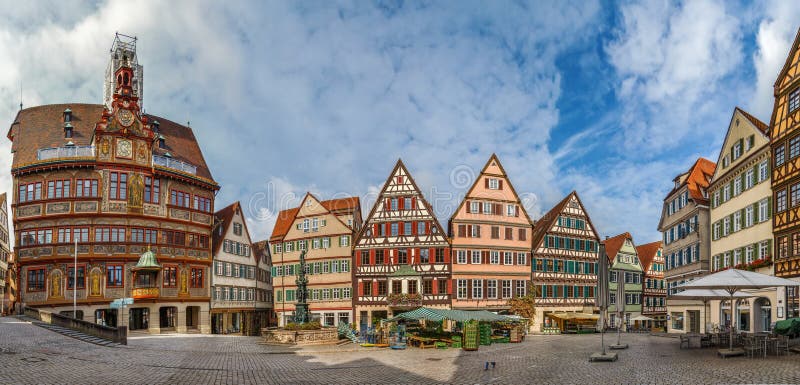 Marktvierkant, Tübingen, Duitsland stock afbeelding Marktvierkant, Tübingen, Duitsland stock afbeelding