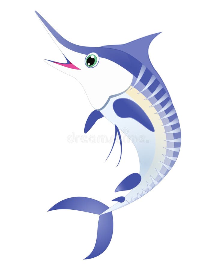 Marlin rybi wektor Błękitny pasiasty marlin dennego zwierzęcia postać z kreskówki Dennego życia oceanu zwierzęcy Swordfish, billf ilustracja wektor Marlin rybi wektor Błękitny pasiasty marlin dennego zwierzęcia postać z kreskówki Dennego życia oceanu zwierzęcy Swordfish, billf ilustracja wektor
