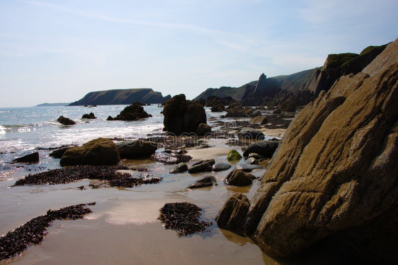 Marloes sands in Pembrokeshire, South Wales. Marloes sands at low tide in Pembrokeshire, South Wales royalty free stock images Marloes sands in Pembrokeshire, South Wales. Marloes sands at low tide in Pembrokeshire, South Wales royalty free stock images