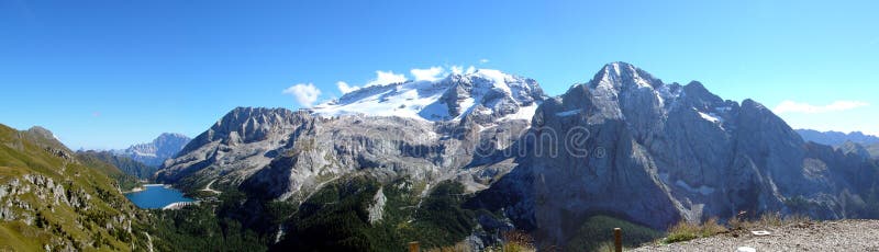 A panorama shot of the Marmolada, Alto Adige. A panorama shot of the Marmolada, Alto Adige