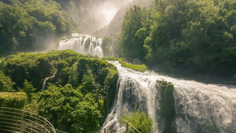 Marmore waterfalls and swift river in Umbria in Italy royalty free stock image Marmore waterfalls and swift river in Umbria in Italy royalty free stock image
