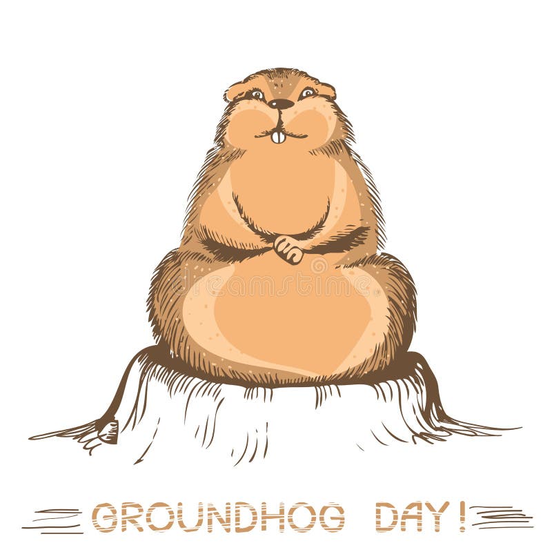 Marmotta di giorno della marmotta Illustrazione di vettore su bianco illustrazione vettoriale Marmotta di giorno della marmotta Illustrazione di vettore su bianco illustrazione vettoriale