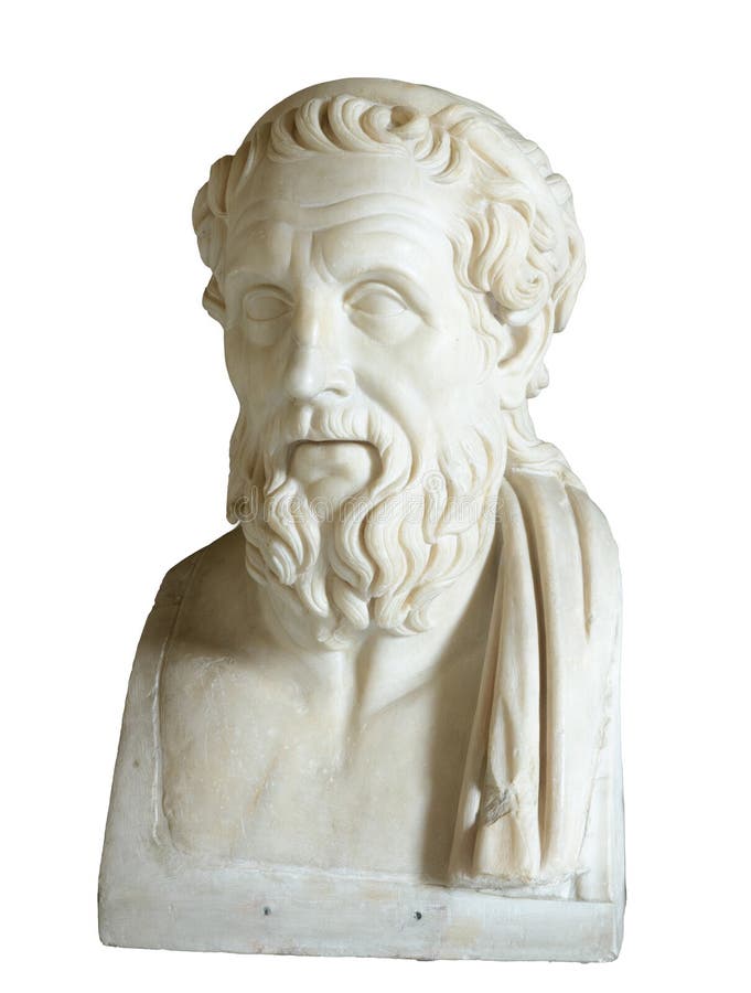 Marble bust of the ancient Greek poet Homer. Roman copy from the 2nd century AD after a Greek original from the end of the 4th century BC. Marble bust of the ancient Greek poet Homer. Roman copy from the 2nd century AD after a Greek original from the end of the 4th century BC